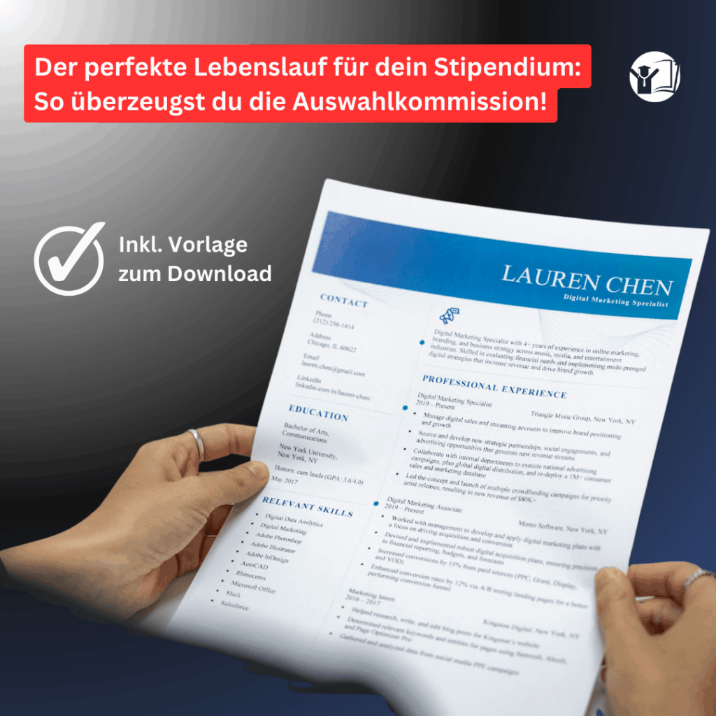 Lebenslauf Stipendium